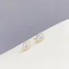 Korean S925 silver needle shiny zircon water drop stud earrings jewelry fashion women three pairs 18k gold plated delicate earrings