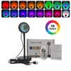 Smart Bluetooth Night Light Rainbow Sunset Projector Lamp for Home Coffe Shop Background Wall Decoração Atmosfera de mesa Lamp1301203