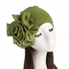 Party hattar Kvinnor Ny stil Vacker blomma Turban Elastisk trasa Head Cap Sidade blommor Ladies Bandanas Hårtillbehör