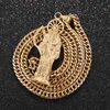 316l roestvrij staal heilige heilige dood Santa Muerte hanger met 9 mm ketting ketting ketting goudkleurige diy sieraden maken geschenken