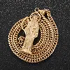 316l roestvrij staal heilige heilige dood Santa Muerte hanger met 9 mm ketting Men039S ketting Gold Tone Diy Sieraden Maken Gifts206010903