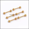 Bijoux de corps de la langue 316L Piercing en acier inoxydable pour les femmes Barbell Piercings de balle métallique brillants mignon dzrse9332666