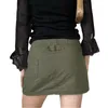 Юбки Y2K Винтажная юбка для карандашей корейская мода Kawaii Pockets Mini Army Mini Army Green Grunge Streetwearskirts