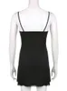 ダーリンガY2Kレトロレースパッチワークストラップボウブラックドレスミニファッション美学クラブパーティー女性衣装のセクシードレス220611