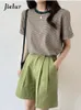 Jielur Spring Autumn Women Harajuku Striped Tshirt Long Sleeve ONeck TShirts Korean Casual T Shirt Femme Black Tops 220615