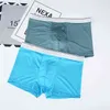 Hommes Culottes Shorts Sous-Vêtements Boxer Shorts Hommes Sexy Sous-Vêtements Glace Soie Hommes Slip Haute Qualité Mâle Solide Couleur Boxer G220419