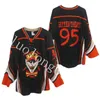 Nik1 Customize Insane Clown Posse ROTTON TREATS 95 BLACK HALLOWICKED 19 ORANGE Hockey Jersey Embroidery Stitched any number and name Jerseys
