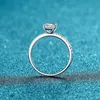 Aeteey 1ct d kleur echte vierkante ring smaragd gesneden of stralen gesneden 925 sterling zilveren verloving fijne sieraden voor vrouwen 220816