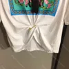 Kobiety Bawełniane Koszulki Sexy Moda Crop Topy Dla Lato Bawełna Przycięte T Shirt Logo Metal Pin Kink Tshirts Crew Neck Swetry High Quality Female Apparel Albumy A1