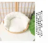 Cat Beds furniture Pet Bed Kennel Mat Dog Sofa Bamboo Weaving Four Season Cozy Nest Baskets Waterproof Removable Sleeping Bag L220826