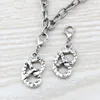 100Pcs Philadelphia Soft Pretzel Food Floating Lobster Clasps Charm Pendant For Jewelry Making Necklace Findings A-101b