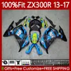 OEM-Karosserie für KAWASAKI NINJA EX ZX 3R 300R ZX-3R ZX-300R 13-17 125No.71 EX300R ZX300R ZX300 ZX3R 13 14 15 16 17 EX-300 2013 2014 2015 2016 2017 Einspritzverkleidung Haifischblau