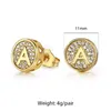 Dangle & Chandelier Fashion Cubic Zircon Initial A-Z Letter Gold Color Stud Earrings For Men Women CZ Punk Hip-Hop Name 2022 GE353ADangle Da