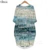 Женское платье с художественной текстурой 3D-графика с принтом Свободные платья для дочерей с длинным рукавом Модное платье с карманами Повседневный стиль 220616