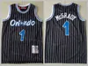 Vendita all'ingrosso Vintage Mitchell e Ness Basketball Vince Carter Retro Jersey 15 Penny Hardaway Tracy McGrady 1 Stripe Team Nero Rosso Bianco Viola Blu Per