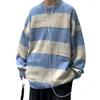 Men's Sweaters Stripe Men Long Sleeve Spring Autumn Pullover Wool Knitwear Jumpers Men's Sweater Oversized Harajuku Loose O Neck TopsMen