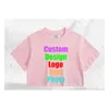 Women's T-Shirt Customize Your Picture LOGO Women's Clothing 2022 Summer Style Cropped Navel Short Hip Hop Tide Brand SleeveWomen's