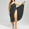 s Plus Size Summer Beach Sexy Women Solid Color Wrap Dress Bikini Cover Up Sarongs 220629