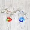 Glass Reclaim Catcher smoking ash catchers handmade 14mm male 90 Degree and 5ml silicone wax containers for dab rigs glass bong
