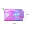 Wasserdichte, laserfarbene, tragbare Kosmetiktaschen, Damen-Make-up-Tasche, PU-Beutel, Wasch-Kulturbeutel, Reise-Organizer