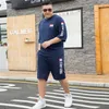 Shorts d'été Blanc Rouge Survêtement Hommes Tee Shirt Homme Plus La Taille 6XL 7XL 8XL 9XL Vêtements Pour Hommes 2 Deux Pièces Ensemble Garçons Ensembles Vêtements 220621