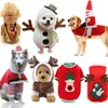 개 의류 크리스마스 옷 엘크 산타 클로스 패턴 의상 강아지 후드 겨울 따뜻한 재킷 코트 작은 개 고양이 치와와 요크 도그