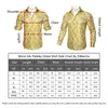 Casual shirts voor heren heren met lange mouwen Paisley Office Business Slim Fit Dress Luxury Yellow Silk Blouse Club Prom Shirtmen's