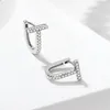 Hoop Huggie Fashion Joodly Bling Zirkon T -vorm Ronde Cirle oorbellen voor vrouwen Wit Crystal Earring Wedding Party Gifthoop