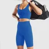 Yoga Outfit Femmes sans couture Shorts Set Gym Vêtements d'entraînement Sportswear Fitness Leggings Top Formation Soutien-gorge serré Push Up RunningYoga