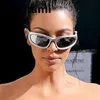 Lunettes de soleil Ins Steampunk pour femmes argent miroir ovale lunettes de soleil hommes Vintage Hip Hop Punk lunettes nuances