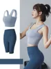 2022 Hete yoga mode vrouw shorts vest fitness slijtage fietsenbroek outfits dames gym snel drogen hoge taille lengte sport sexy korte 2-st rokken outfits s-2xl