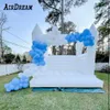 13x13ft volwassen kinderen springkus kasteel springen opblaasbare bruiloft uitsmijter kastelen witte bounce house jumper met blazer