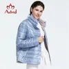 Astrid Autunno arrivo top blu plus size colletto alla coreana stile corto parco con bottoni a pressione giacca autunno donna AM-1999 201127
