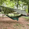 Outdoor Automatische snel open muggen Netto hangmatt tent met waterdichte luifel luifel set hangmat draagbare pop -up 220606