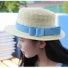 Wide Brim Hats Summer Parent-Child Sun Hat Able Women Block Girl Bow Straw Vacation Seaside Beach Simple Casual CapWide