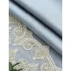 Curtain & Drapes Custom Nordic High Quality Modern Jacquard Blue Grey Lace Splicing Texture Blackout Valance Tulle Panel M1258Curtain Drapes