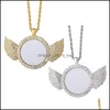 Bomboniere Forniture per eventi Festive Home Garden Sublimazione Collana Blank Angel Wings Heat Tran Dhs6E