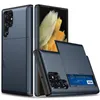 Plånbokfodral med Slide Card -slotschockfodral för Samsung Galaxy S22 S21 S20 FE S10 Plus S10E Note 20 Ultra Note 10