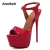 Aneikeh grande tamanho de sapato 41 42 43 44 45 46 16 cm de altos saltos sandálias verão sexy aberto dedoeste vestido plataforma gladiator mulheres sapatos H220409