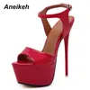 Aneikeh Grande Taille De Chaussure 41 42 43 44 45 46 16CM Sandales À Talons Hauts D'été Sexy À Bout Ouvert Robe De Soirée Plate-Forme Gladiateur Femmes Chaussures H220409