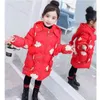 2022 Winter Thick Keep Warm Girls Jacket Cartoon Clouds Plush Collar Hooded Outerwear For Girl 3 Color Children Birthday Gift J220718