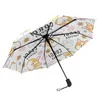 Kişiselleştirilmiş Otomatik Şemsiye Yağmur Kadınları Üç Katlanır Şemsiye Rüzgar Geçirmez Özel Tasarım Şemsiye Kadın Su Geçirmez Parasol 220608