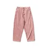 Corduroy Pants Men Casual Loose Staight Pant Winter Fashion Pink Solid Color Male Woman Trousers Streetwear Hip Hop Pants 220816