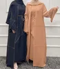 ラマダンアバヤドバイトルコイスラム教徒ファッションヒジャーブドレスプレーンイスラム服Eid Mubarak Abayas for Women Kaftan African Dresses