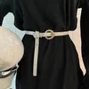 Belts Fashion Knotted Waist Belt For Women PU Leather Thin Dress Strap Gold Buckle Long Female WaistbandBelts Fier22