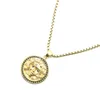 Pendentif Colliers Unisexe Acier Inoxydable 316L Cool Gold-Color Medusa Clean Stone Free Chain