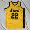 Колледж NCAA Айова Ястребиной Джерси баскетбол Caitlin Clark Size S-3XL все сшитые вышивка White Yellow296y