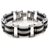 Bracelet personnalité acier inoxydable noir caoutchouc hommes Bracelet bijoux bracelets accessoires de haute qualitéBangleBangle Kent22