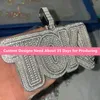 Nova Moda Moda Cz Stone Ice Fora Personalizado Nome Letras Colar Pingente Com Free 3mm 24inch corda cadeia para homens mulheres