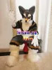 Fursuit-Disfraz de Mascota de perro Husky de pelo largo, zorro, lobo, personaje de dibujos animados para adultos, muñeca, fiesta de Halloween, conjunto de dibujos animados #199